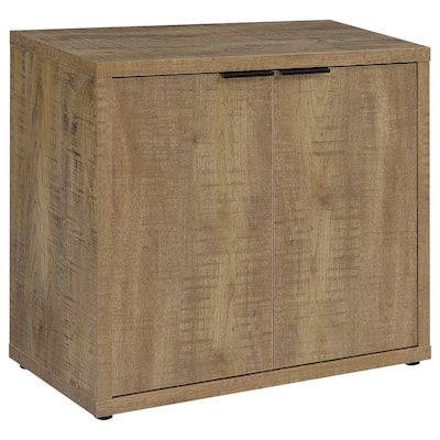 Azia Accent Cabinet, 2 Doors, Adjustable Shelves, Mango Brown Wood Frame