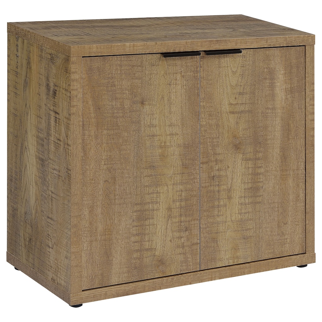 Azia Accent Cabinet, 2 Doors, Adjustable Shelves, Mango Brown Wood Frame