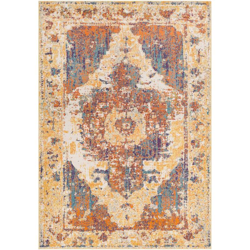 Livabliss Amalia Distressed Medallion Area Rug