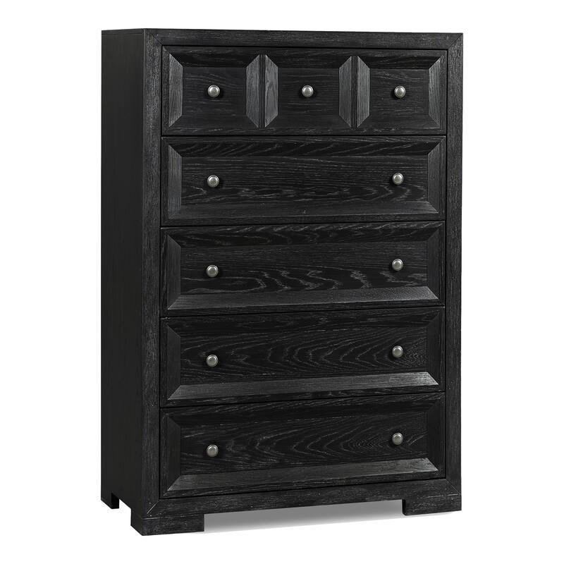 Furniture of America Durem Modern Classic 6-Piece Solid Wood Panel Bedroom Set with 3-Drawer Nightstand