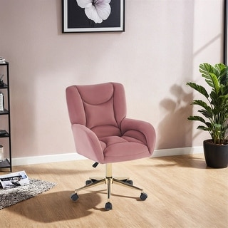 Velvet Fabric 360 Swivel Home Office Chair w/Universal Wheels - Bed ...