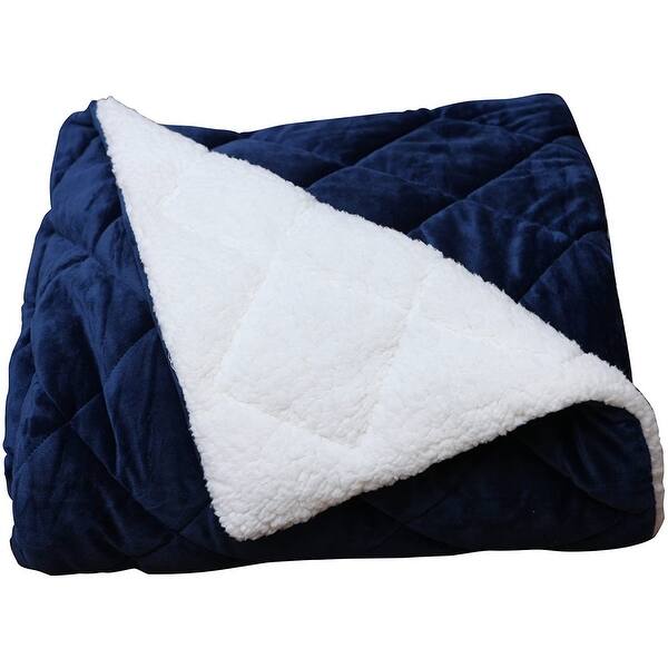 Navy Blue Microfiber Solid Color Plush Throw Navy Blue Microfiber Solid Color Plush Throw