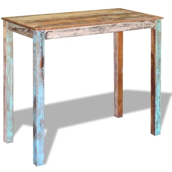 Shop Vidaxl Bar Table Solid Reclaimed Wood Dining High Breakfast Kitchen Dinner Multi Color Overstock 18965587