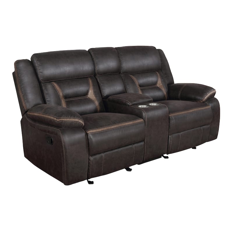Brazelton Upholstered Glider Loveseat with Console