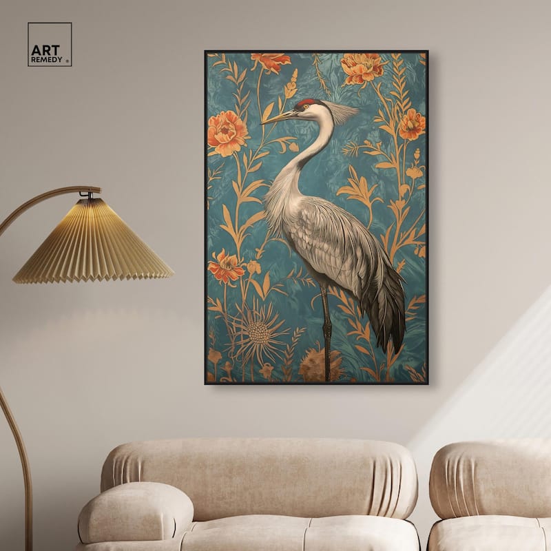 Graceful Grus Gaze Canvas by Art Remedy
