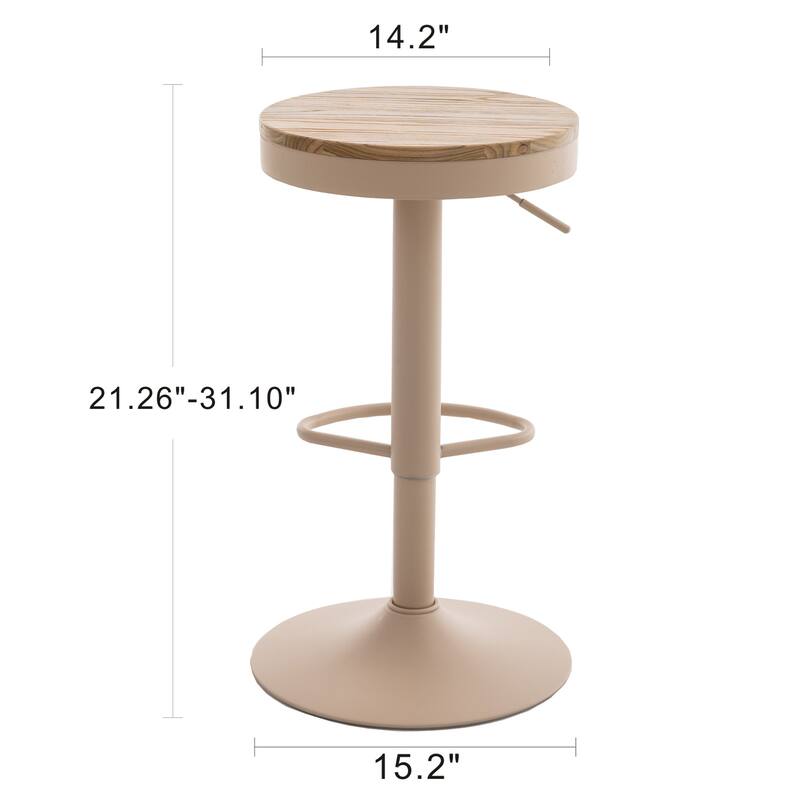 Adjustable Swivel Bar Chairs Backless Round Barstools Set of 2