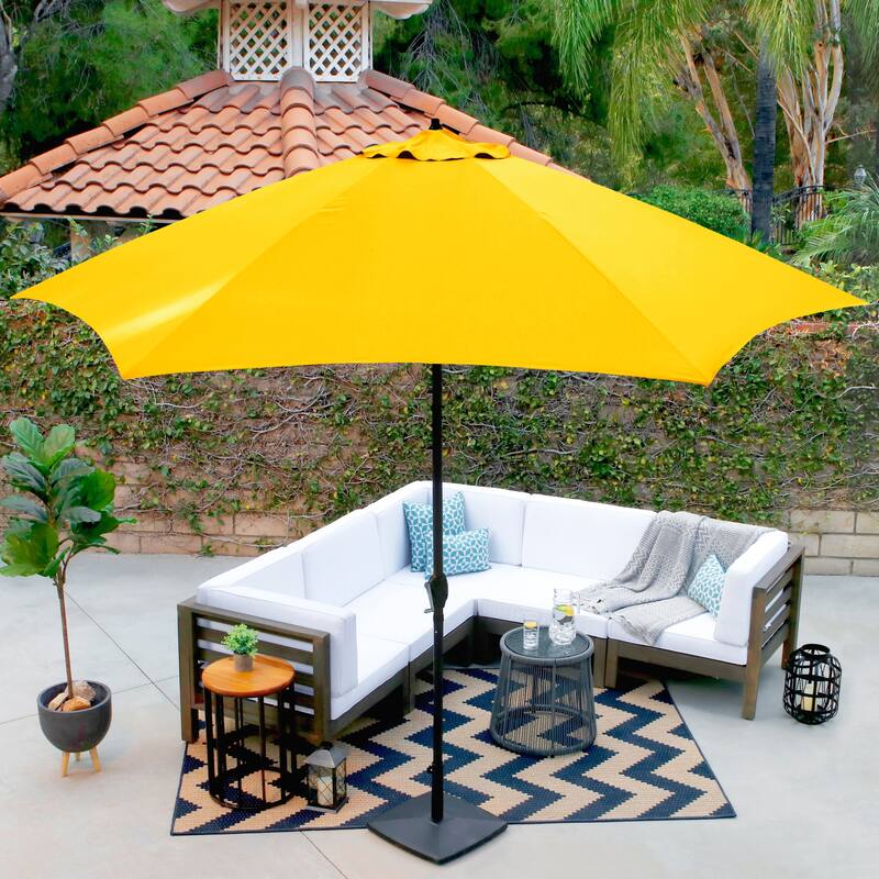 Astella Aluminum 11ft Crank Open Push Button Tilt Outdoor Patio Umbrella