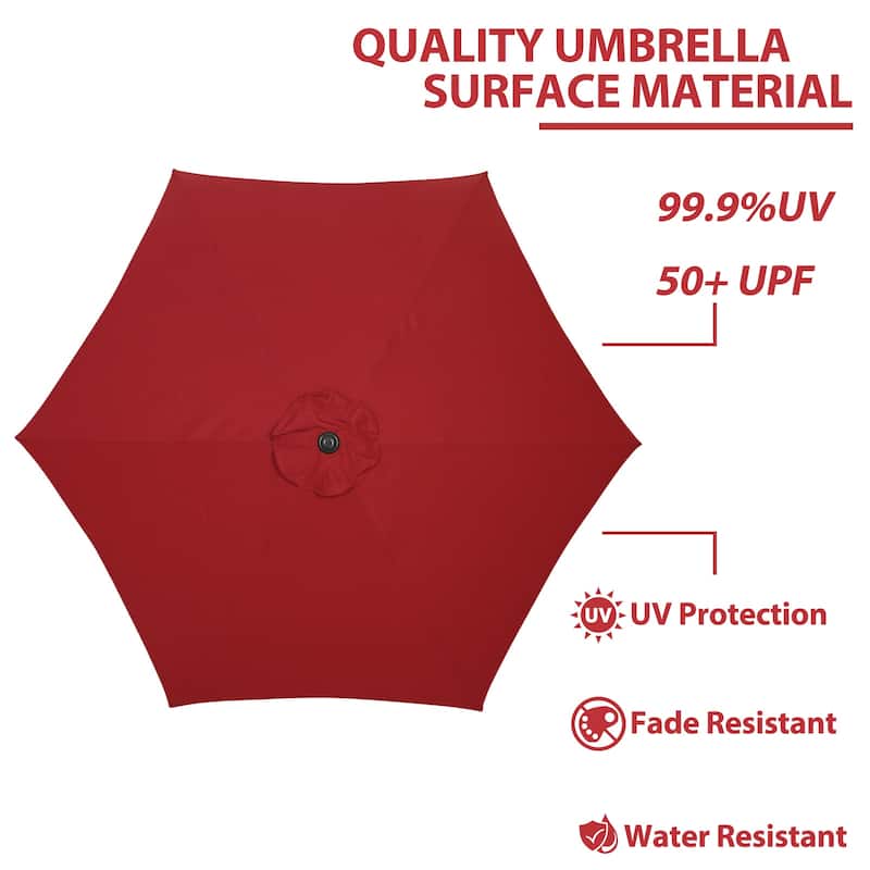 9FT Patio Umbrella with Base Included Outdoor Umbrella with Tilt and Crank
