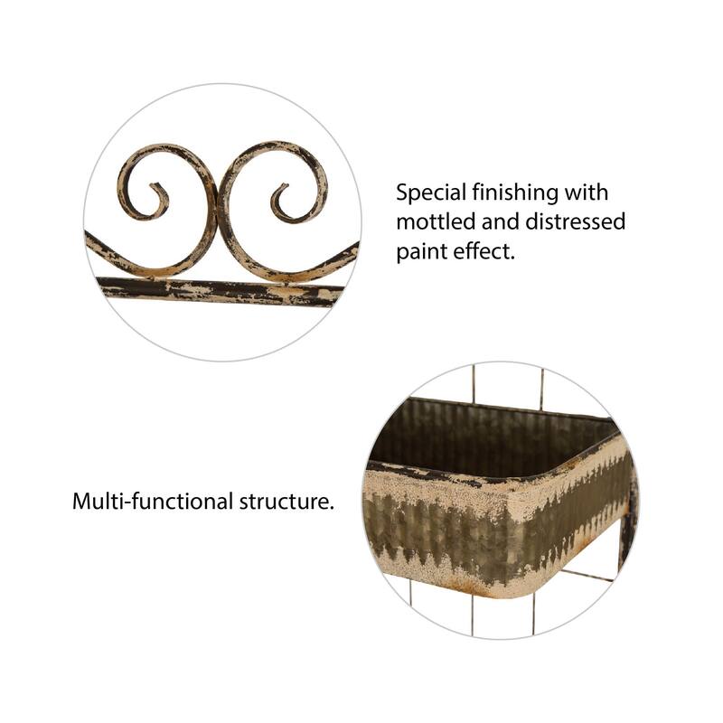 Glitzhome Farmhouse 3 Tier Metal Outdoor Shelving Planter Stand Indoor Storage Rack