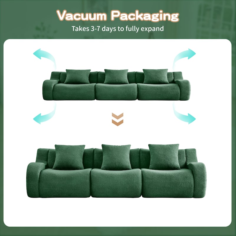 GDF Studio - Fairford 3-Seat Modular Sofa With Curved Armrests & Non-Slip Base