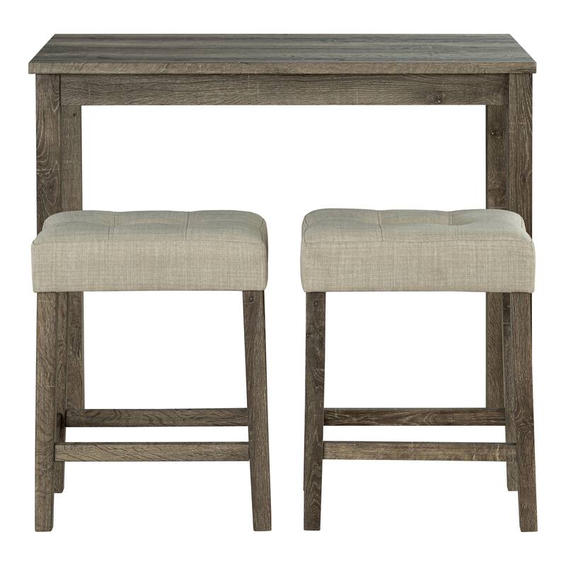 DH BASIC 3-Piece Brown Counter Height Dining Set by Denhour