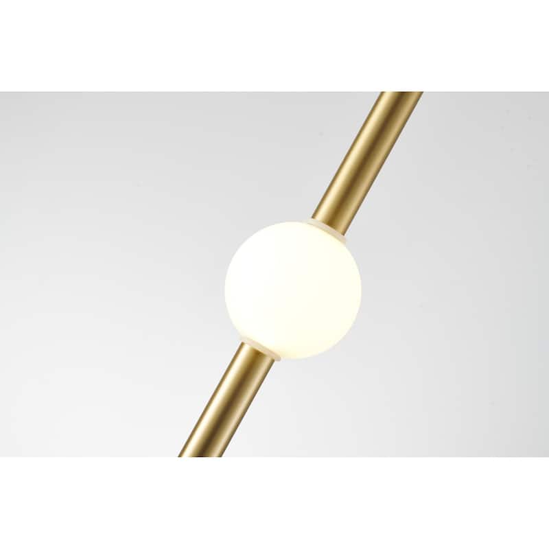 1-Light Gold LED Pendant With A White Acrylic Shade