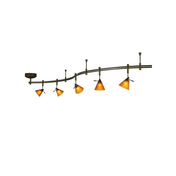 Tech Lighting 800RAL5AMZ Tiella 5 Light Sola Rail Kit with 100 Watt Surface Transformer Antique Bronze