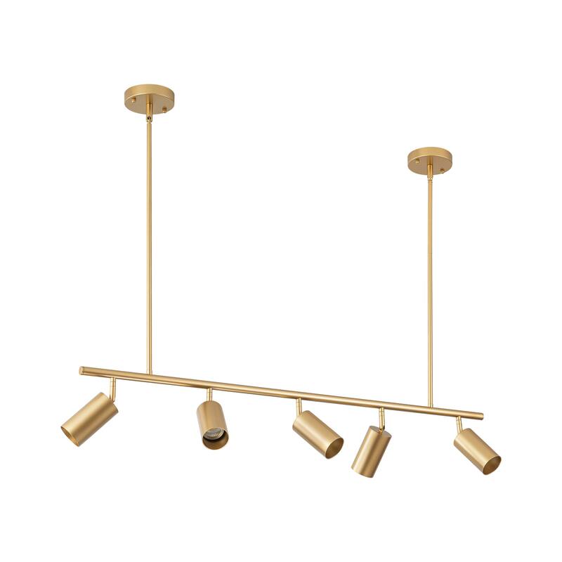 43.3" 5-Light Industrial Linear Track Lighting with Adjustable Track Heads