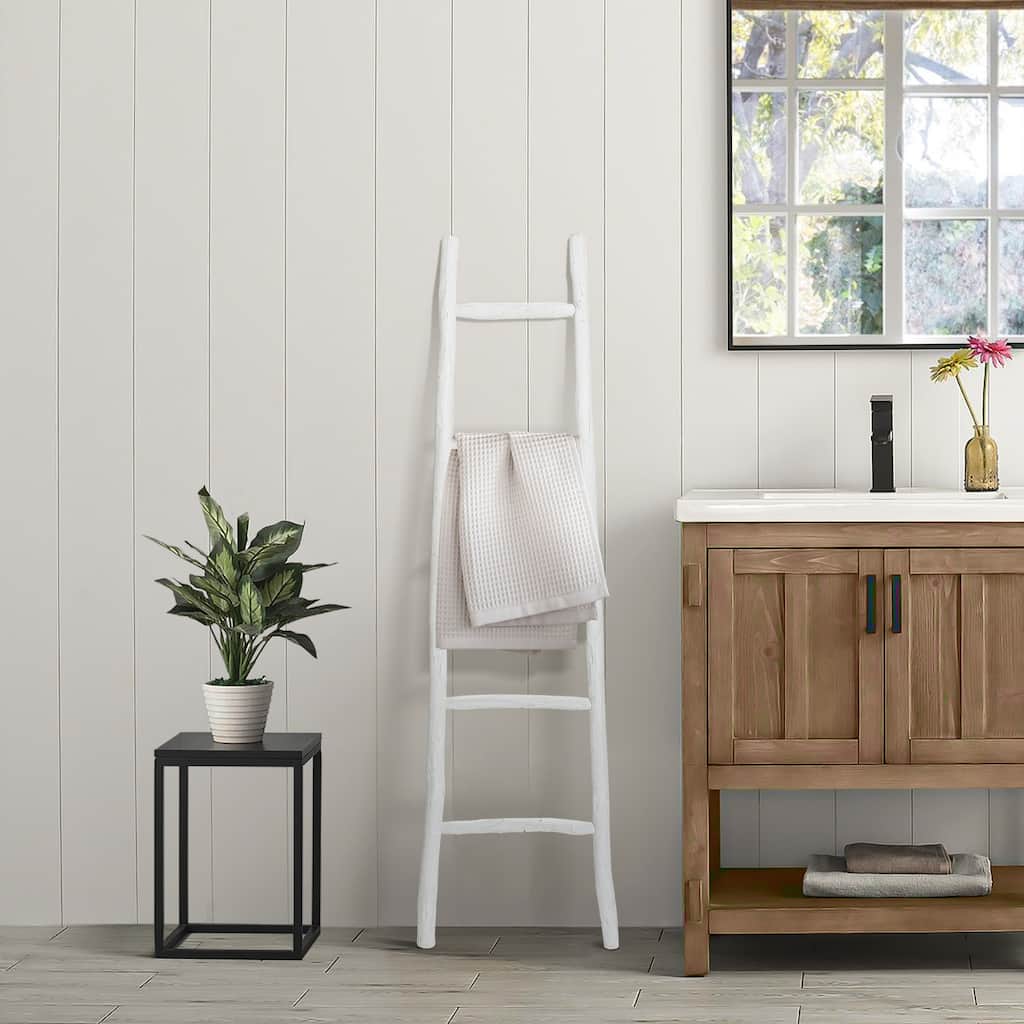 White Solid Wood 5-Rung Blanket Ladder - 59.1" H