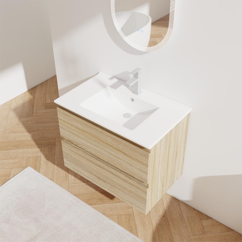 Bathroom Vanity With Sink In 24/30/36 Inch, Floating Bathroom Vanity With Soft Close Drawer