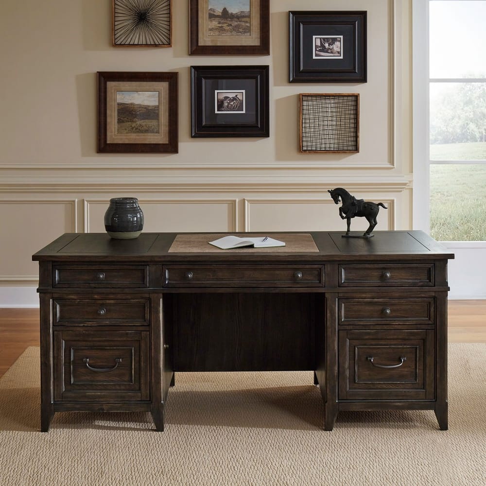 Paradise Valley Saddle Brown Executive Desk
