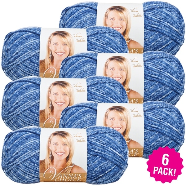Lion Brand Vanna's Choice Yarn 6/Pk-Denim Mist - Blue