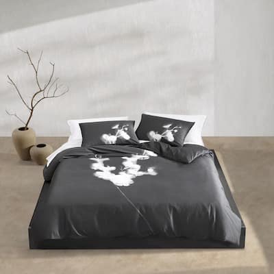 Calvin Klein Orchid Cotton Charcoal Duvet Cover Set