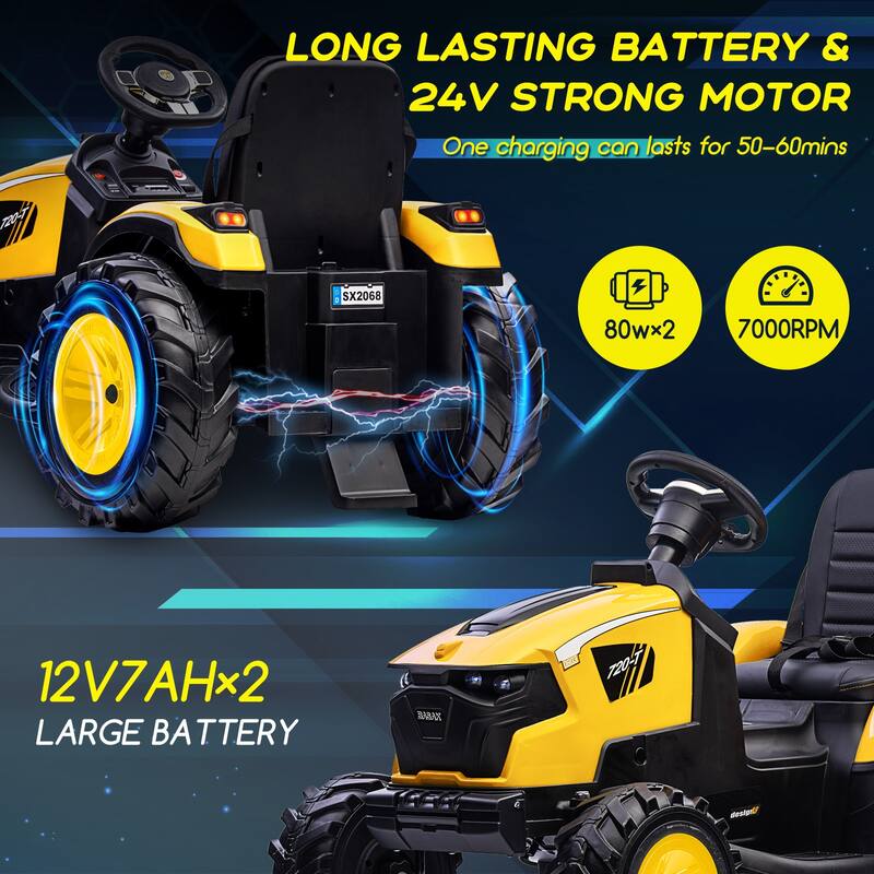 3 in 1 Ride on Tractor Excavator Bulldozer 24V