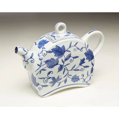 Aa Importing 59786 Blue And White Teapot - 7 X 10 X 2.75 inches