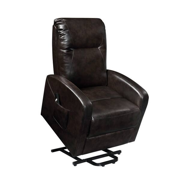 PU Leather Power Lift Recliner with Wired Controller and Tight Back