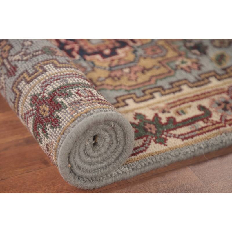Grey Heriz-Serapi Accent Rug Hand-Knotted Traditional Wool Carpet - 2'6"x 5'11"