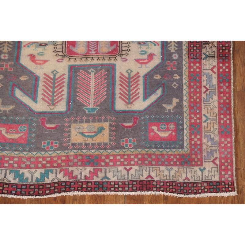 Over-Dyed Meshkin Persian Vintage Runner Rug Handmade Wool Carpet - 4'5" x 10'5"