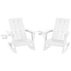 preview thumbnail 29 of 68, Shoreside Kids Outdoor Poly Adirondack Rocking Chair with Cup Holder (Set of 2) White