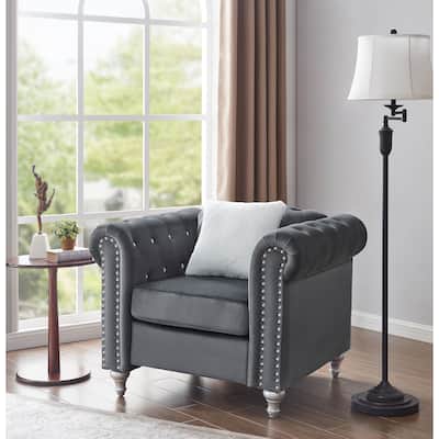 Raisa Velvet Crystal Accent Chair