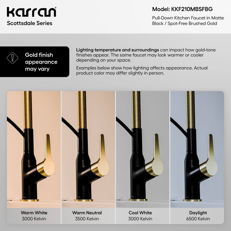 Karran Scottsdale Single-Handle Pull-Down Sprayer Commercial Style Kitchen Faucet
