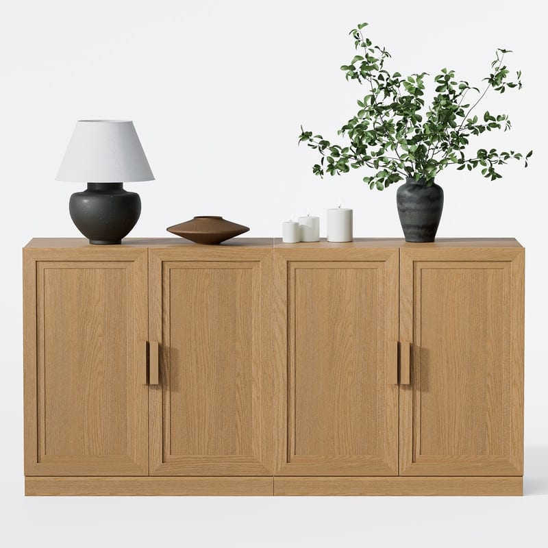 Sideboard Buffet Cabinet Farmhouse Kitchen Pantry Cabinet with Adjustable Shelves for Kitchen Dining Room Living Room