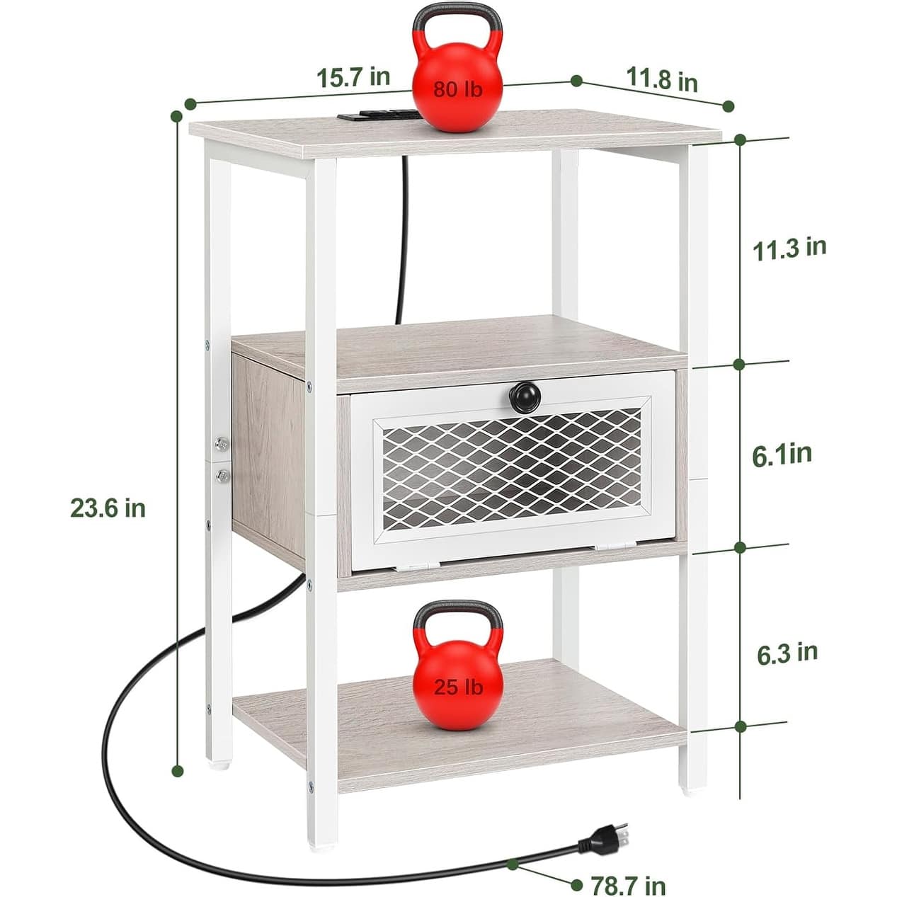 Nightstand with Charging Station Set of 2 Bed Bath & Beyond 39831956