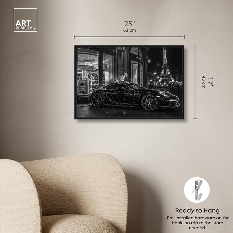 Glistening Cheetah and Car Canvas by Art Remedy