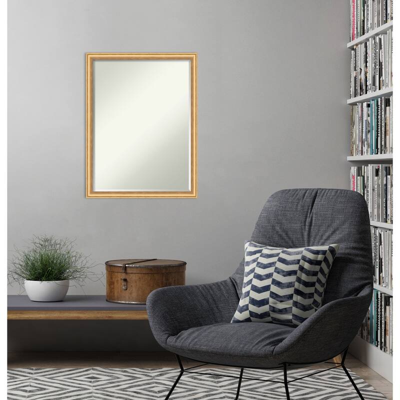 Salon Scoop Half-Inch-Bevel Wood Framed Wall Mirror - Glass Size 18x24