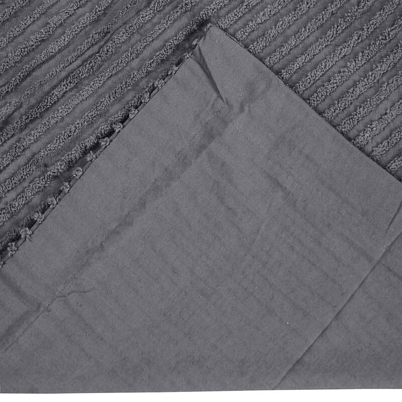 Better Trends Jullian Bold Stripes Design 100% Cotton Tufted Shams Machine Washable Tumble Dry