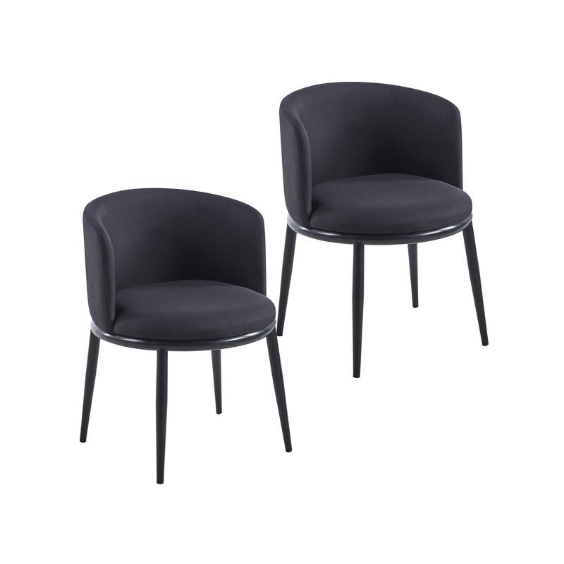 Porthos Home Danyl Fabric Dining Chairs with Iron Legs, Set of 2