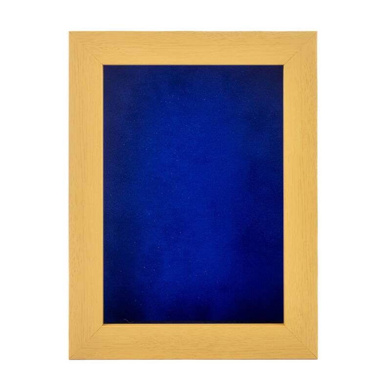 18x24 Shadow Box Frame Natural Wood | With a 3/4" Usable Display Depth | Includes a Royal Blue Real Suede Texture Acid-Free