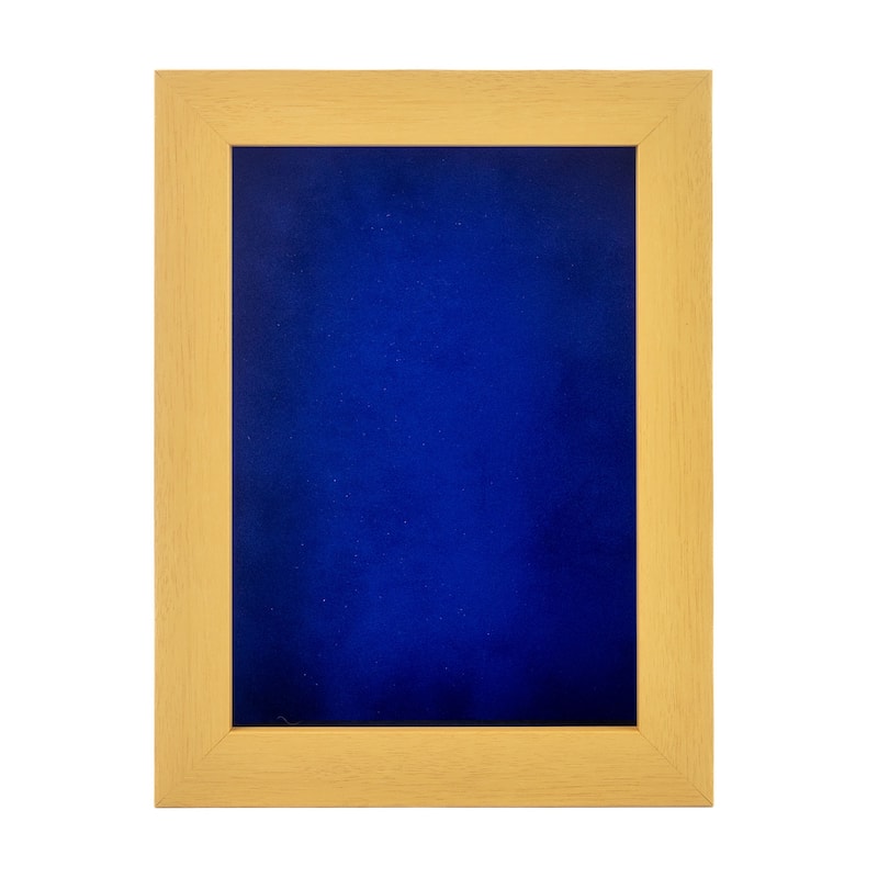 20x30 Shadow Box Frame Natural Wood | With a 3/4" Usable Display Depth | Includes a Royal Blue Real Suede Texture Acid-Free
