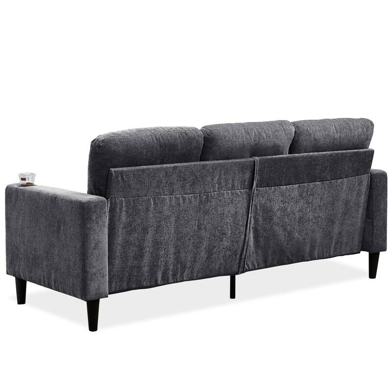 Modern Design Chenille 3 Seat L-Shape Sectional Sofa with Storage Chaise for Apartment, Studio, Office,Living Room,L shape