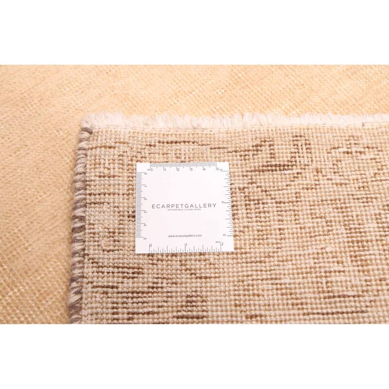 ECARPETGALLERY Hand-knotted Antalya Vintage Cream Wool Rug - 2'5 x 15'7