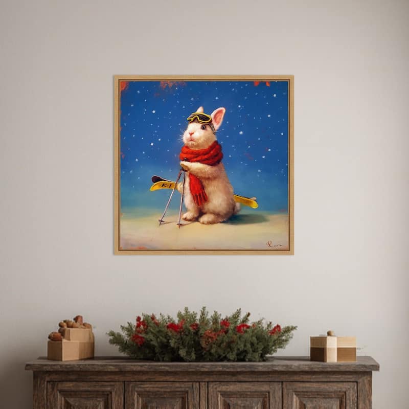 First Snow by Lucia Heffernan (22 x 22 in.), Framed Canvas Wall Art Print - Sylvie Natural