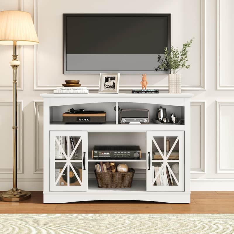 47'' Farmhouse TV Stand with Adjustable Shelves