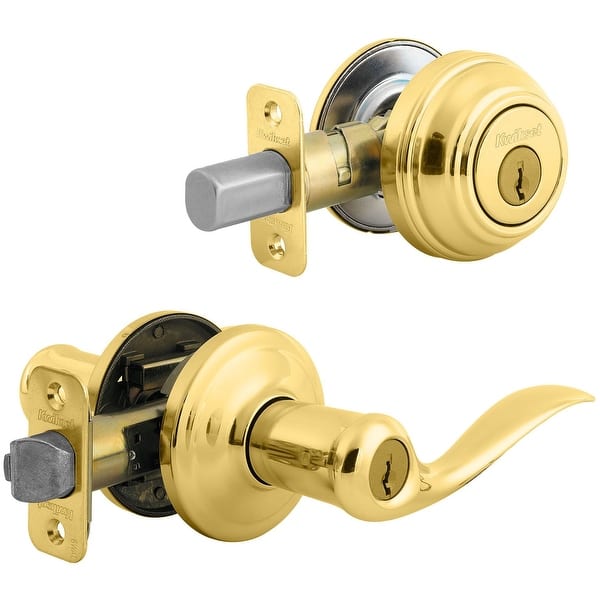 slide 2 of 8, Kwikset Tustin SmartKey Single Cylinder Leverset and Deadbolt Combo
