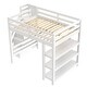 preview thumbnail 23 of 22, Twin/Full Size Loft Bed with White LED Light, Storage Bed Frame with Staircase, Open Wardrobe and Shelves