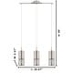 preview thumbnail 3 of 1, Eglo Carmelia 3-Light Satin Nickel Hanging Ceiling Light