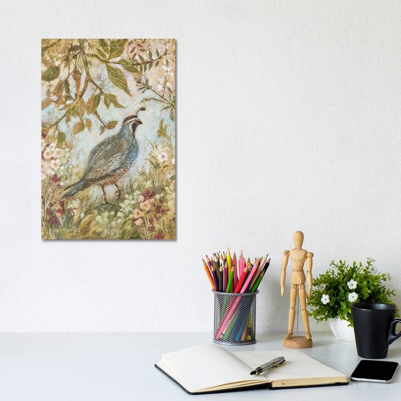 iCanvas "Quail Steps Out" by Lisa Marie Kindley Canvas Print - 12x8x0.75