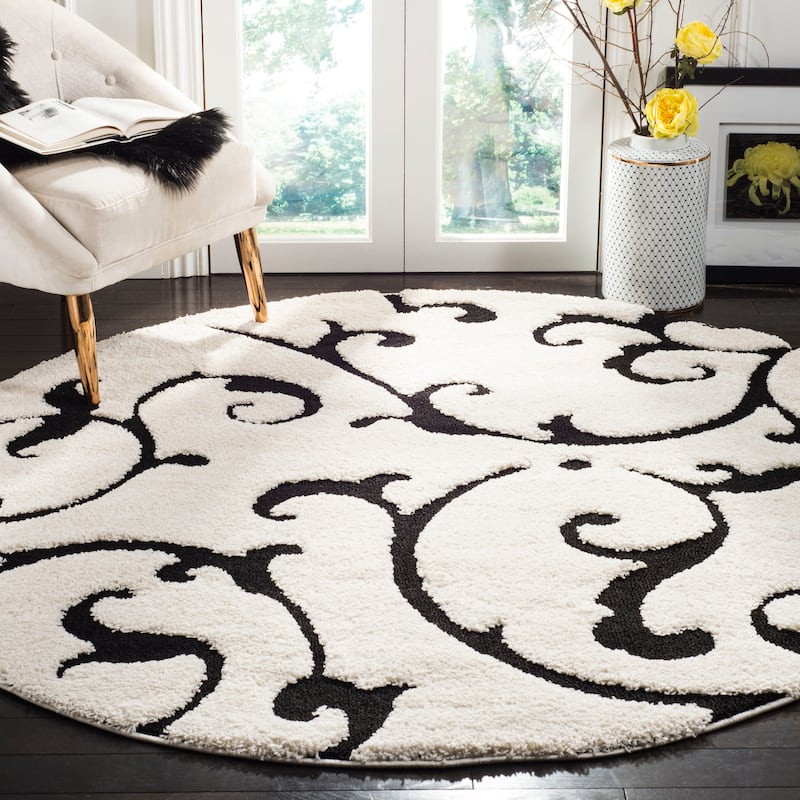SAFAVIEH Florida Shag Hacer Scroll 1.2-inch Thick Rug
