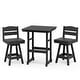 preview thumbnail 23 of 48, 3-Piece HDPE Counter Height Bar Set with 2 24.8'' Height Swivel Bar Stools and 29.92'' W Square Bar Table,Pub table sets of 3