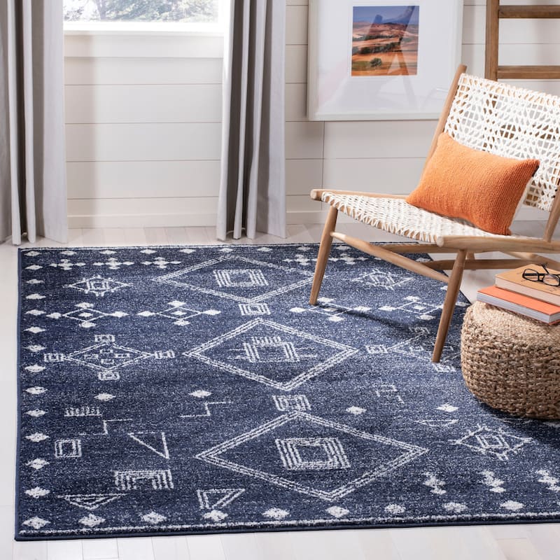 SAFAVIEH Adirondack Rinako Vintage Boho Oriental Rug - 3' x 5' - Navy/Silver